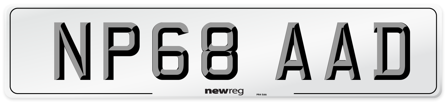 NP68 AAD Number Plate from New Reg